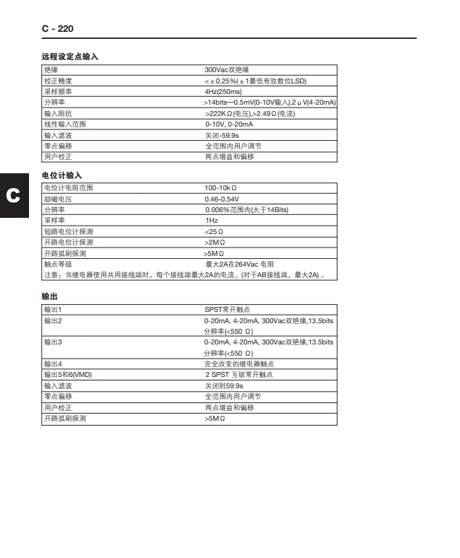 SX90過(guò)程控制器技術(shù)參數(shù)2