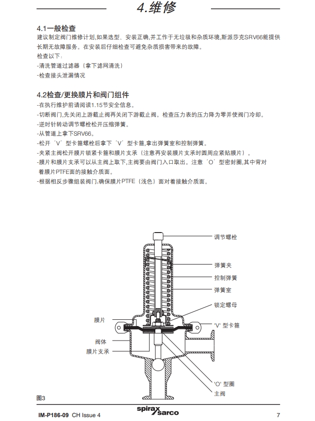 斯派莎克SRV66潔凈減壓閥維修方法