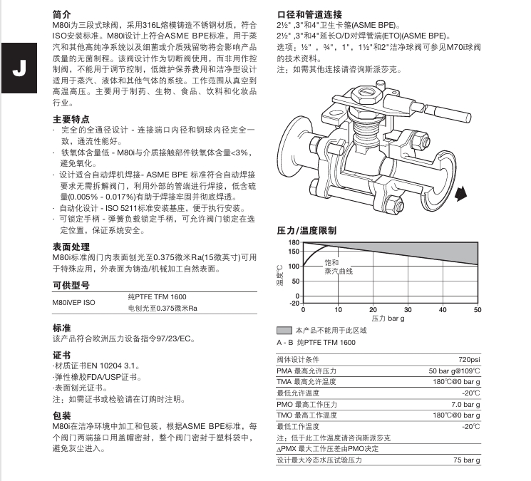 斯派莎克M80i球閥技術(shù)參數(shù)