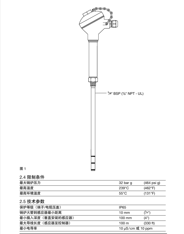 斯派莎克CP32電導率感應器技術參數(shù)